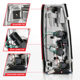 ANZO 1999-2000 Cadillac Escalade LED Taillights Chrome Housing Red/Clear Lens Pair 311346