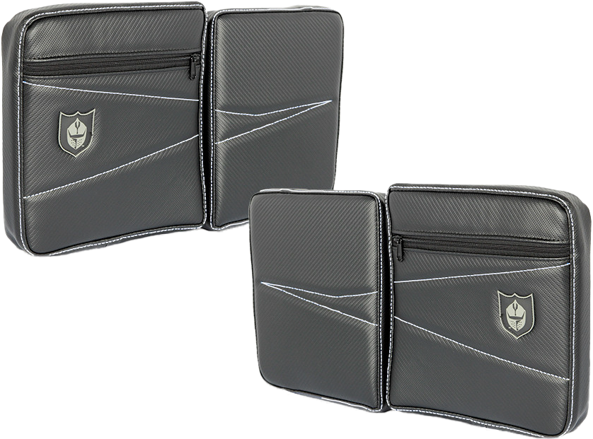 PRO ARMOR Rear Door Knee Pads With Storage White Stitching P144054WH