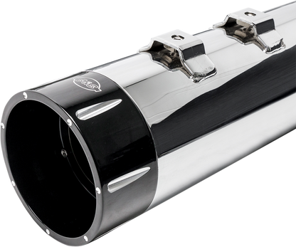 S&S CYCLE MK45 Mufflers - Chrome - Black Tracer S/B CHR W/BLK END CAPS 550-0668