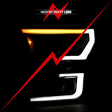 ANZO 2015-2017 Ford F-150 Projector Headlights w/ Plank Style Switchback Black w/ Amber 111357