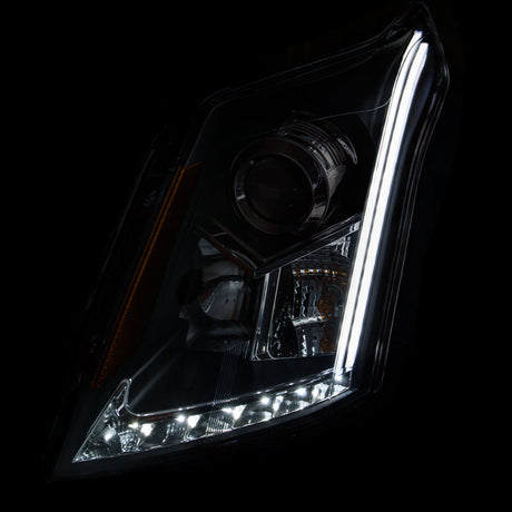 ANZO 2010-2015 Cadillac Srx Projector Headlights w/ Plank Style Design Black 111308