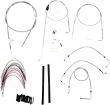 BURLY BRAND Handlebar Cable/Brake Line Kit - Complete - 16" Ape Hanger Handlebars - Stainless Steel B30-1083