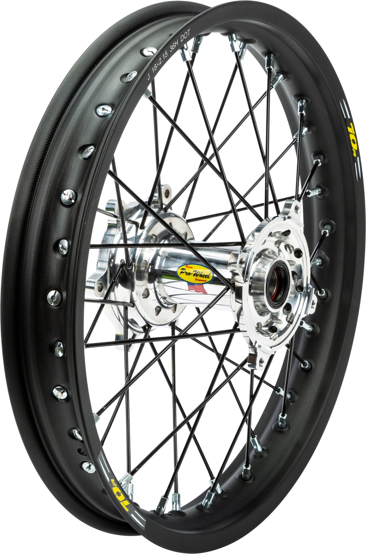 PRO-WHEEL Wheel Rear 1.85x19 Silver Hub Blk Rim/Blk Spoke/Sil Nipple 24-5101221