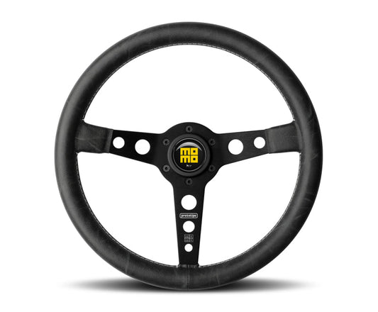 Momo Prototip Heritage Steering Wheel 350 mm - Black Leather/White Stitch/Black Spokes PRH35BK2B