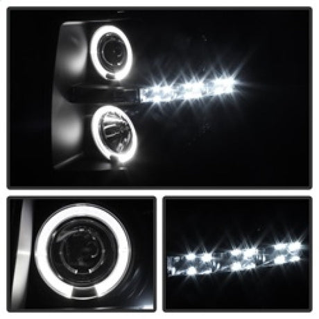 Spyder Chevy Silverado 1500/2500 07-13 Projector Headlights LED Halo LED Blk Smke PRO-YD-CS07-HL-BSM 5078322