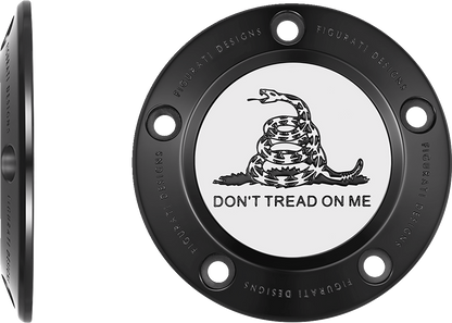 FIGURATI DESIGNS Timing Cover - 5 Hole - Don't Tread on Me - Black FD40-TC-5H-BLK