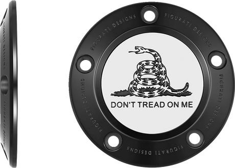 FIGURATI DESIGNS Timing Cover - 5 Hole - Don't Tread on Me - Black FD40-TC-5H-BLK