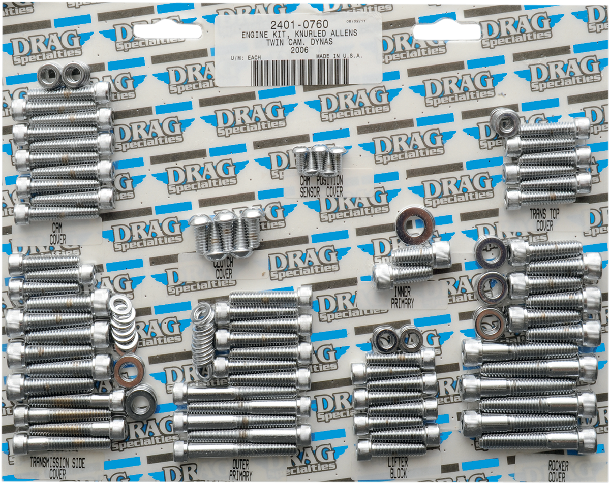 DRAG SPECIALTIES Kit de pernos de motor moleteados MK658