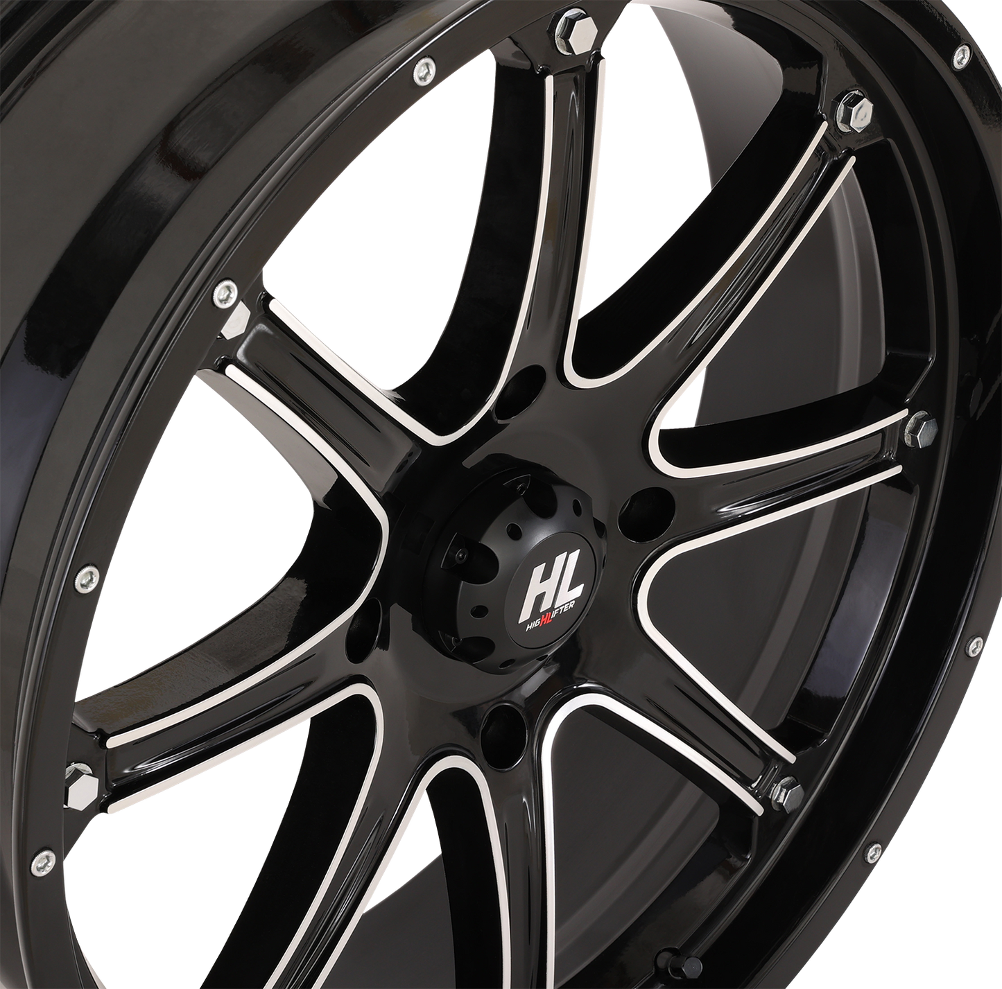 HIGH LIFTER Wheel - HL4 - Front/Rear - Gloss Black w/Machined - 20x6.5 - 4/156 - 4+2.5 (+10 mm) 20HL04-1156