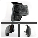 Spyder Ford F150 09-14 Projector Headlights Halogen Model- LED Halo LED Smke PRO-YD-FF15009-HL-SM 5010254