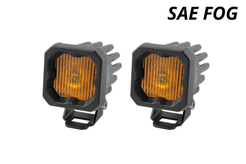 Diode Dynamics Stage Series C1 LED Pod - Yellow SAE Fog Standard ABL (Pair) DD6848P