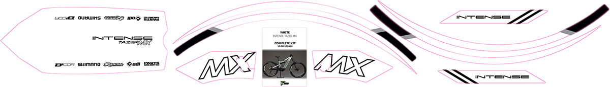 D'COR VISUALS Graphics Kit for Tazer MX - White 10-80-100-WH