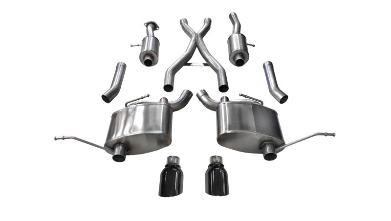 Corsa 15-16 Jeep Grand Cherokee Black 2.5in Dual Rear Exit Cat-Back Exhaust 14991BLK