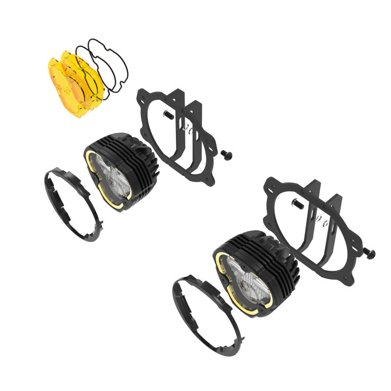 KC HiLiTES FLEX ERA 3 Dual Mode SAE Fog Lights - 2-Light Master Kit for Jeep JK/JL/JT Plastic Bumper 97146