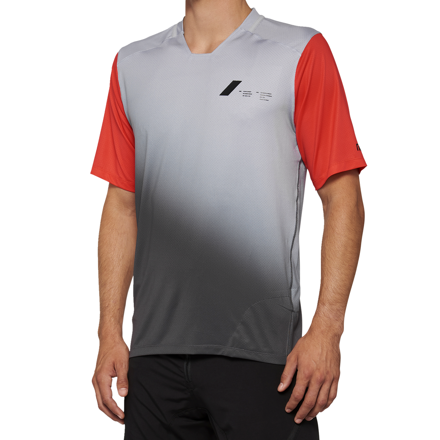 100% Celium Jersey - Short-Sleeve - Gray/Racer Red - Small 40011-00010