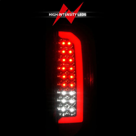 ANZO 15-21 GMC Canyon Full LED Tail Lights w/ Red Lightbar Black Housing Smoke Lens 311435
