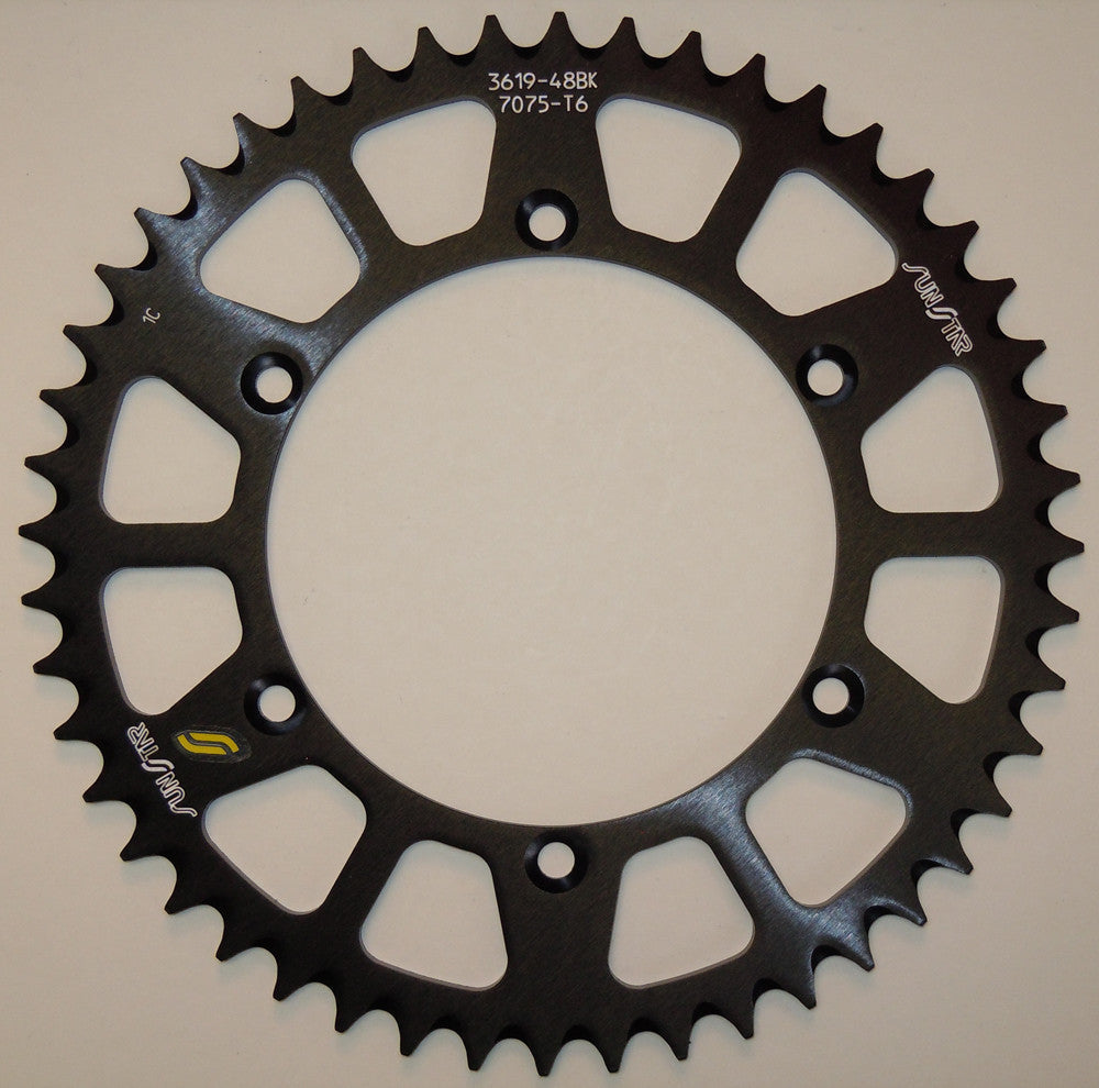 SUNSTAR Rear Sprocket Aluminum 52t-520 Blk Kaw/Suz 5-361952BK
