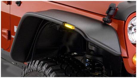 Bushwacker 07-18 Jeep Wrangler Flat Style Flares 2pc - Black 10053-07