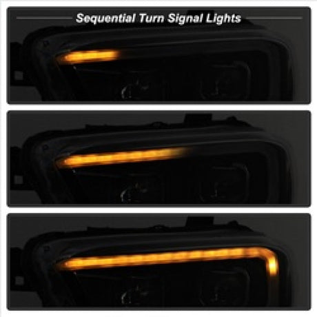 xTune Toyota Tacoma 16-18 DRL Light Bar Projector Headlights - Black PRO-JH-TTA16-LBDRL-BK 9039256