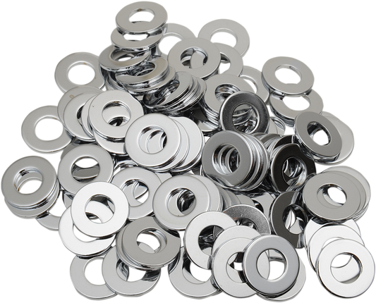 DRAG SPECIALTIES Washers - Flat - 3/8" - Chrome MPB176