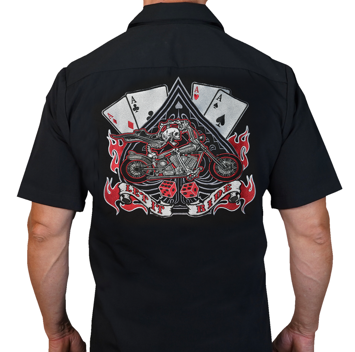 LETHAL THREAT Let It Ride Shop Shirt - Black - Medium FE50133M