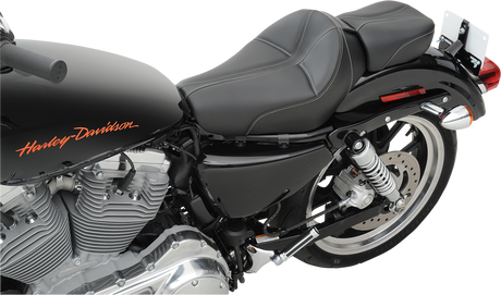SADDLEMEN Dominator Solo Seat - Stitched - Black w/ Gray Stitching - XL '04-'20 807-03-0042