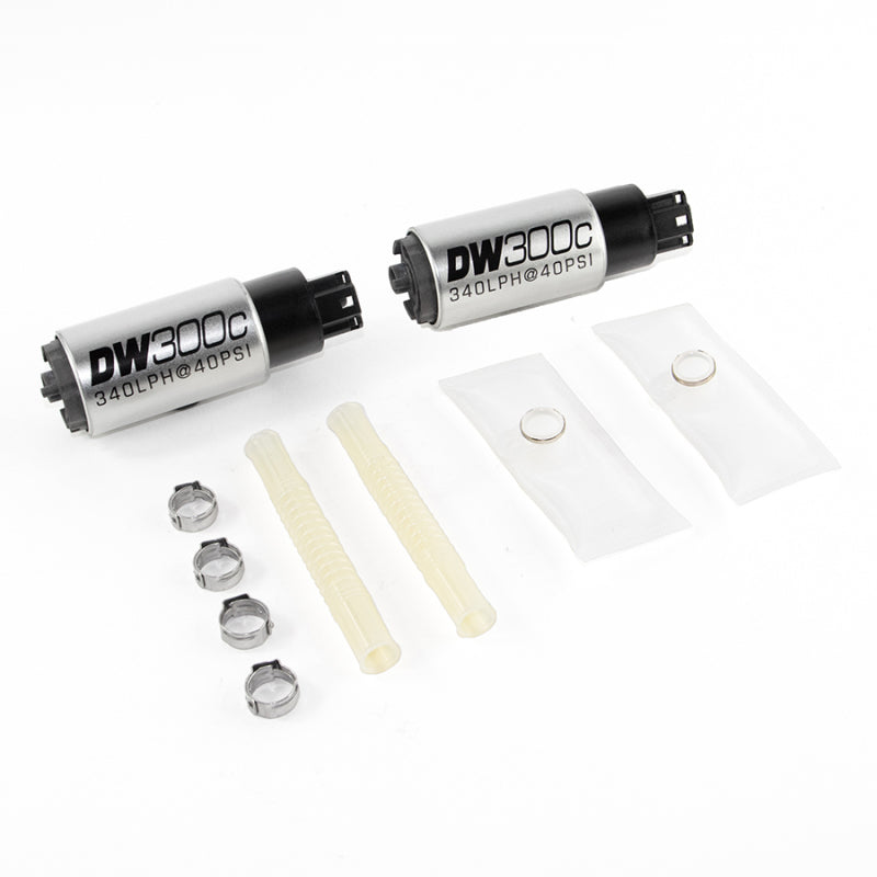 DeatschWerks 340lph DW300C Compact Fuel Pump w/ Install Kit 03-04 Ford Mustang Cobra (2 Pumps) 9-307-1033