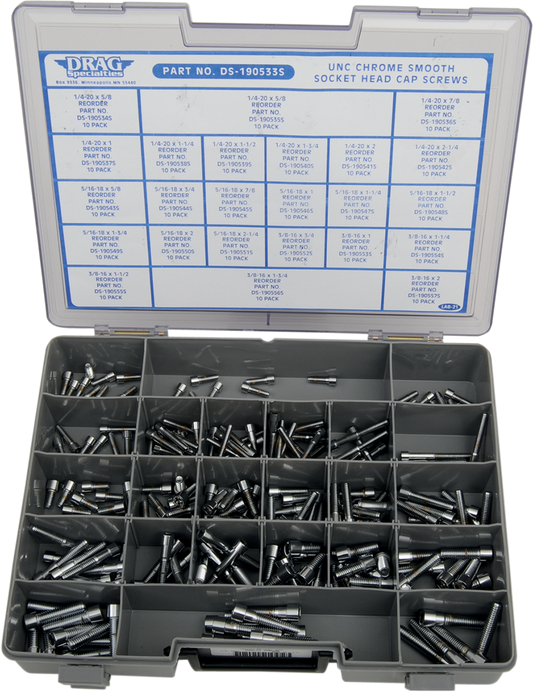 DRAG SPECIALTIES Unified National Coarse Smooth Socket Head Assortment MK202S