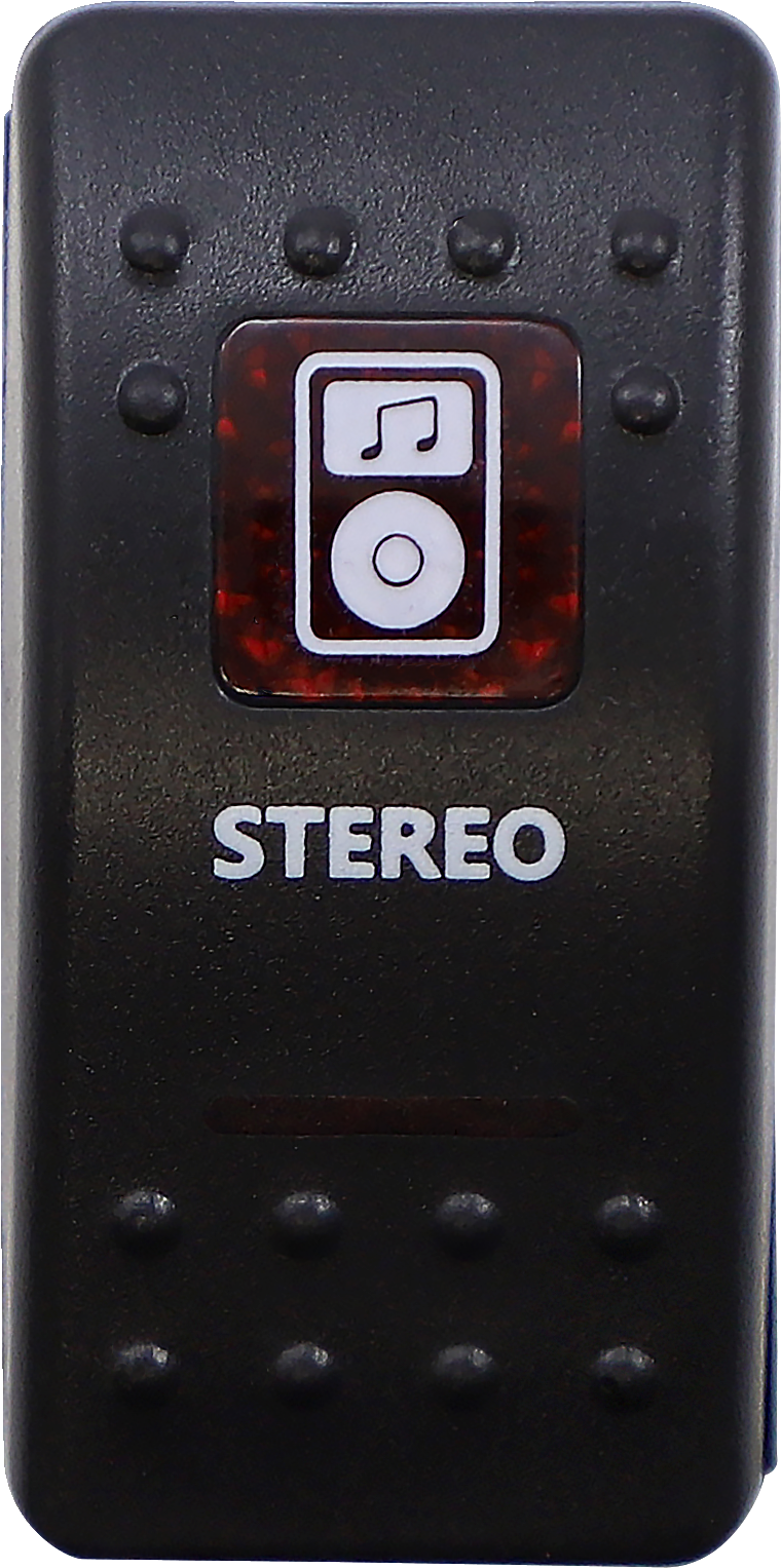 MOOSE UTILITY Rocker Switch - Stereo - Red STR-PWR-R