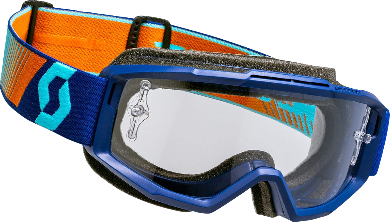 SCOTT Split OTG Goggles - Royal Blue/Orange - Clear Works 2855377436113