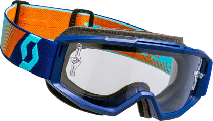 SCOTT Split OTG Goggles - Royal Blue/Orange - Clear Works 2855377436113