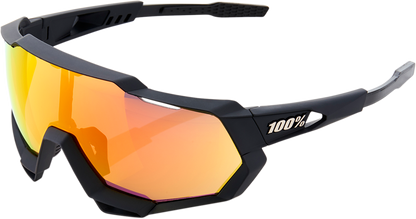 100% Speedtrap Sunglasses - Black - Red 60012-00004