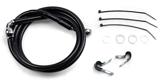 DRAG SPECIALTIES Brake Line - Front - Black - +6" - FXD '00-'05 640112-6BLK