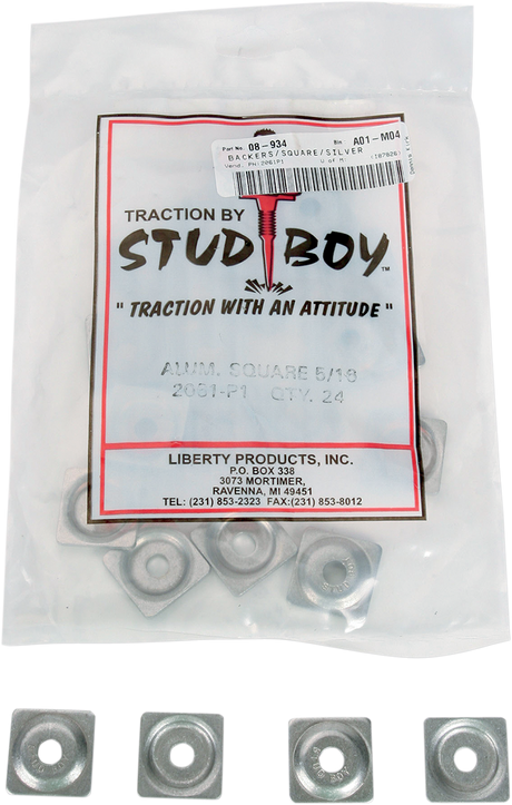 STUD BOY Backer Plates - Aluminum - 5/16" - 24 Pack 2061-P1