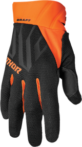 THOR Draft Gloves - Black/Orange - Large 3330-6809