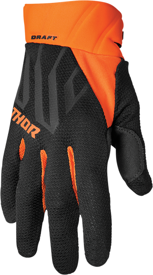 THOR Draft Gloves - Black/Orange - Large 3330-6809