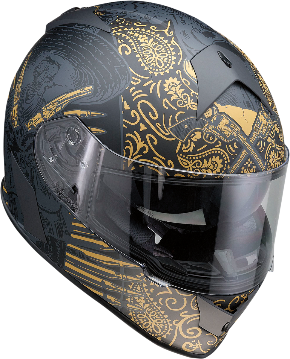 Z1R Warrant Helmet - Sombrero - Black/Gold - 2XL 0101-14175