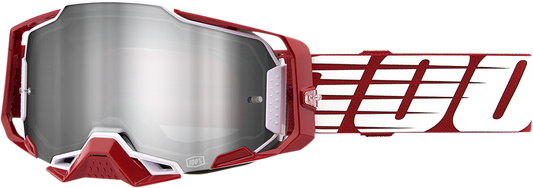 100% Armega Goggles - Oversized Deep Red - Flash Silver 50005-00009