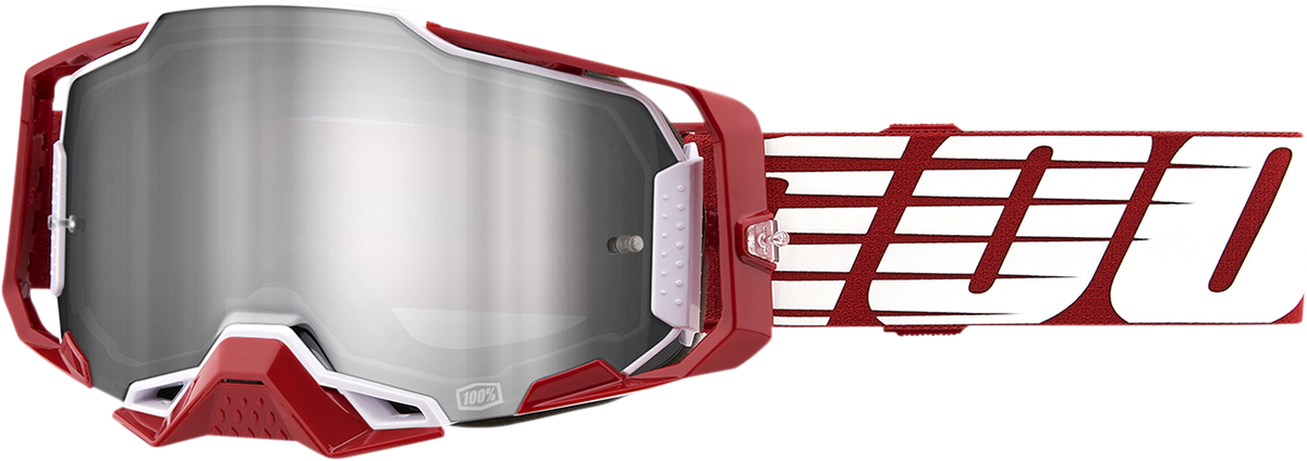 100% Armega Goggles - Oversized Deep Red - Flash Silver 50005-00009