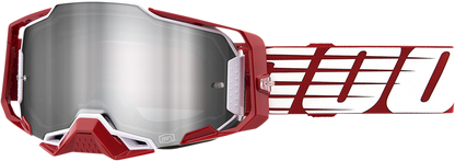 100% Armega Goggles - Oversized Deep Red - Flash Silver 50005-00009