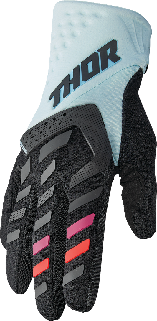 THOR Women's Spectrum Gloves - Black/Light Mint - XL 3331-0237