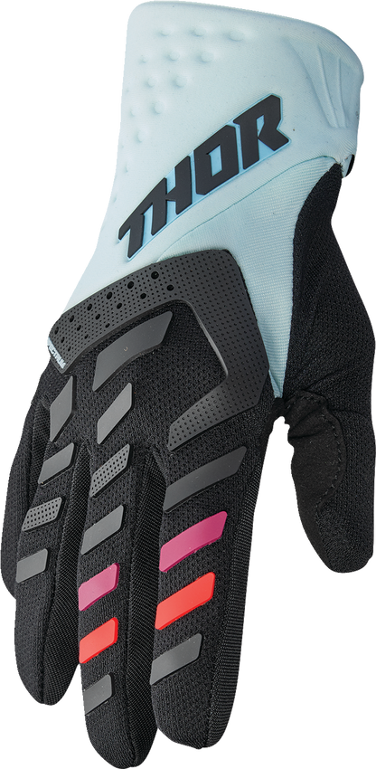 THOR Women's Spectrum Gloves - Black/Light Mint - Large 3331-0236