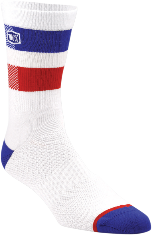 100% Flow Performance Socks - White - Large/XL 20049-00005