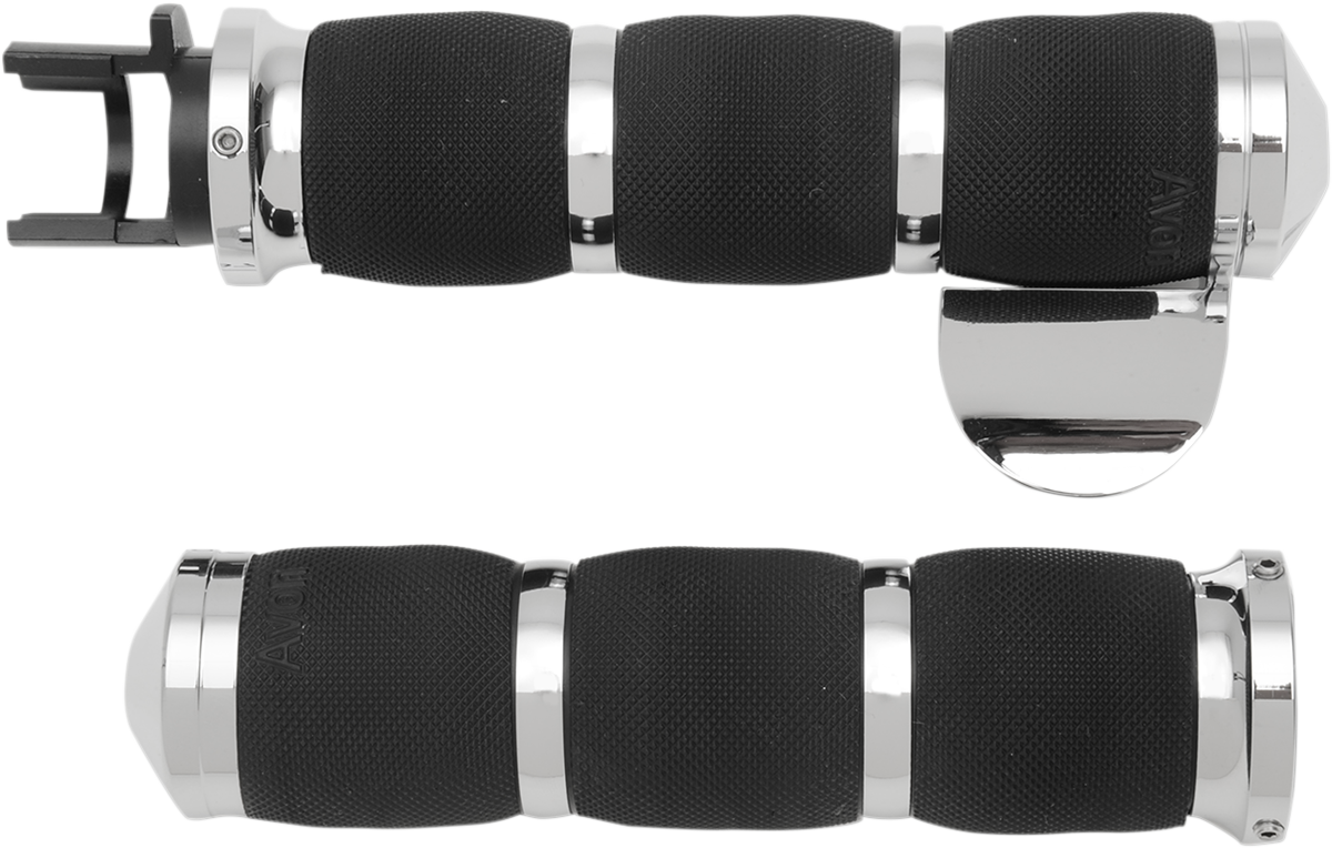 AVON GRIPS Grips - Air Cushion - Indian - Throttle Boss - Chrome MT-IN-AIR-90C-B