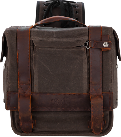 BURLY BRAND Throw-Over Saddlebag - Dark Oak B15-1002D