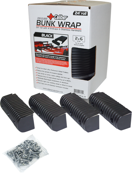 CALIBER BunkWrap Endcap - 2"x6" - Black - 4 Pack 23053-BK