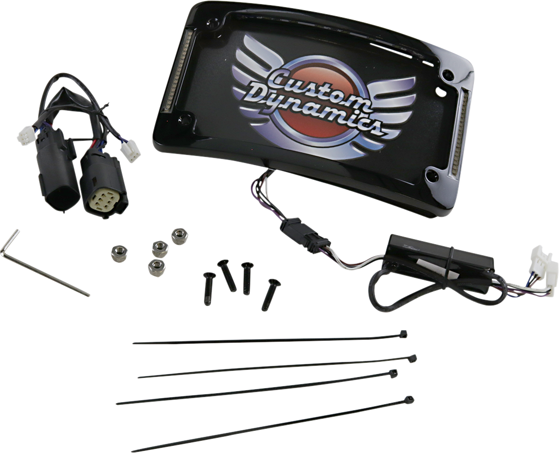 CUSTOM DYNAMICS Curved License Plate Frame - Black TF06-BCM-B