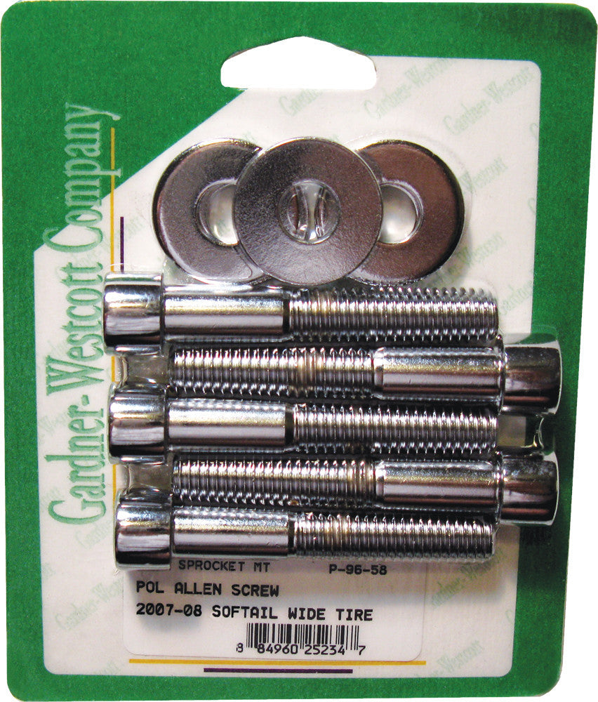 GARDNERWESTCOTT Pulley Bolts Polished Big Twin 07-Up P-96-58