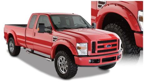 Bushwacker 08-10 Ford F-250 Super Duty Styleside Pocket Style Flares 4pc 81.0/96.0in Bed - Black 20917-02