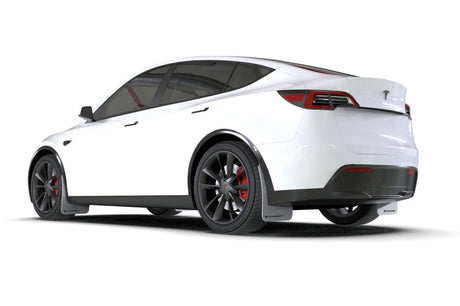 Rally Armor 20-22 Tesla Model Y White UR Mud Flap w/ Black Logo MF72-UR-WH/BLK